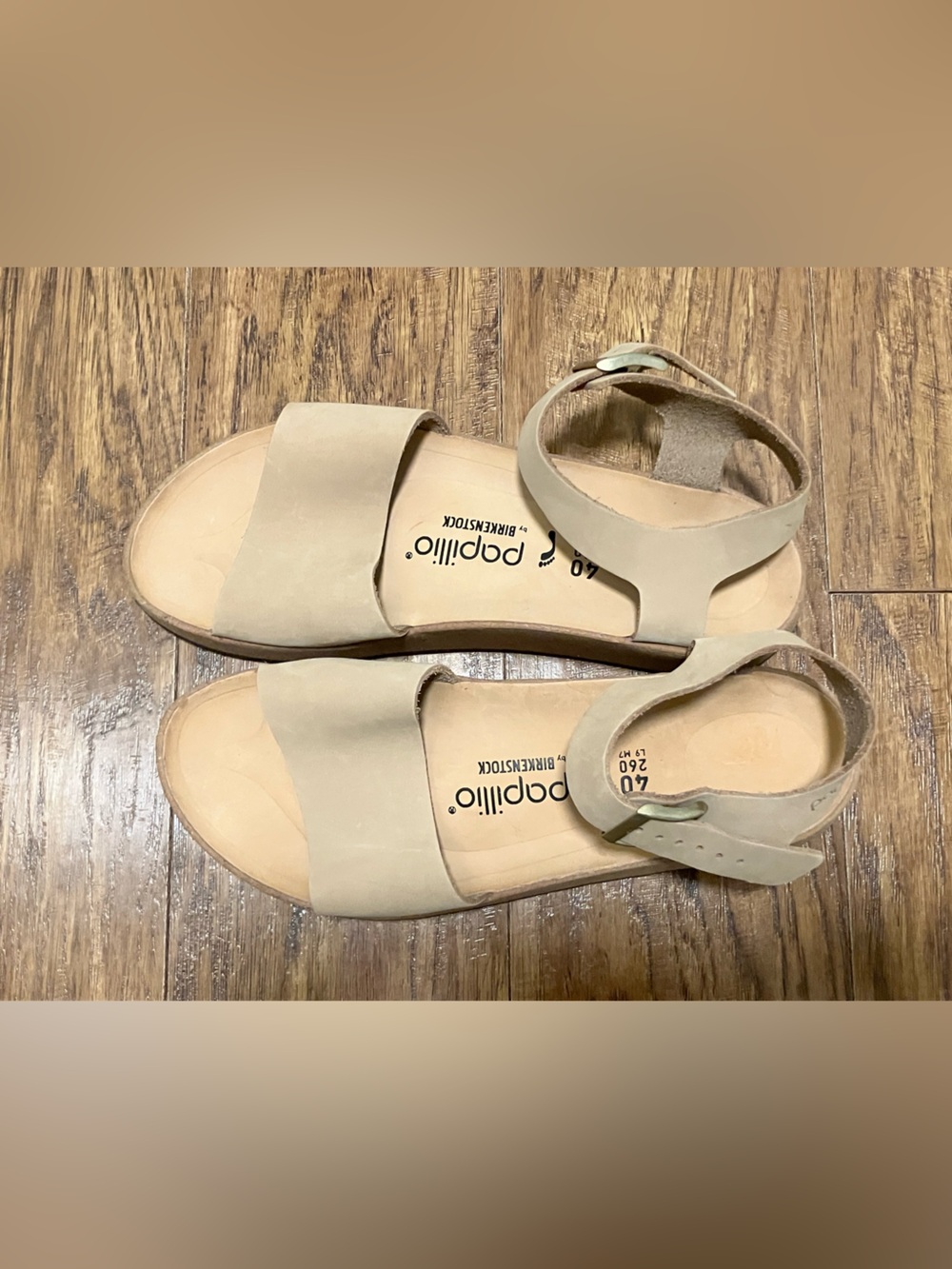 Birkenstock Beige/Tan Cork Platform Sandals - Picture 3 of 6